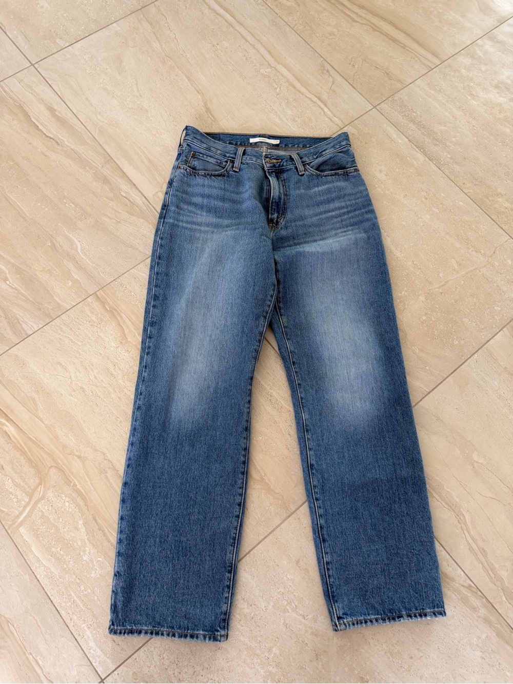 Levi's '94 Baggy Dad Jeans Worn Memory Mid Rise Wide Straight Blue Size 29x31 - Picture 5 of 9